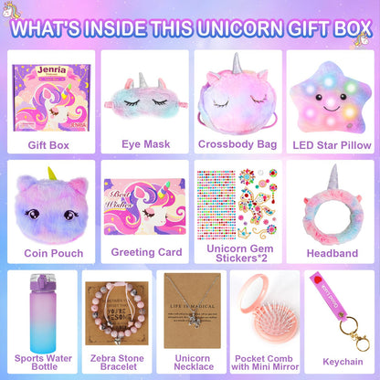 Jenria Unicorn Gift for Girls, Kindergarten Graduation Gifts, Birthday Gifts for Girls Age 3 4 5 6 7 8 9 10 Years Old Girl, Gift Ideas, Girls Toys Age 6-8, Unicorn Toys for Daughter, Niece