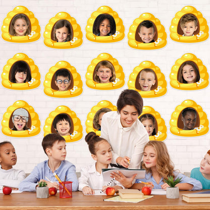 gisgfim 80Pcs Bee Hive Cutouts Summer Honey Bee Hive Decorations Bulletin Board Honey Daisy Paper Cut-Outs Classroom Decor for Boy Girl DIY Craft Photo Wall Kindergarten Preschool Party Favor Supply
