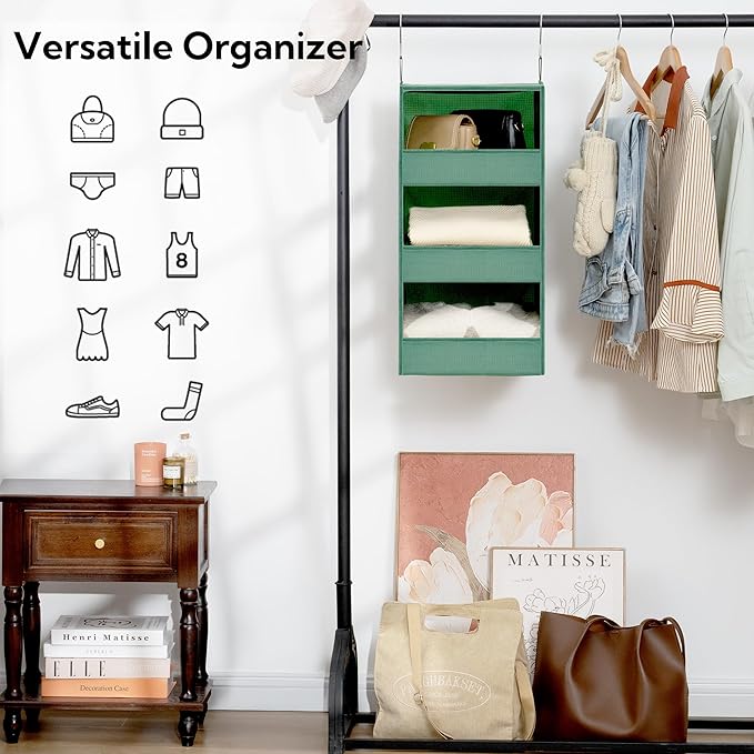 GRANNY SAYS 3-Shelf Closet Organizers and Storage, Foldable Hanging Closet