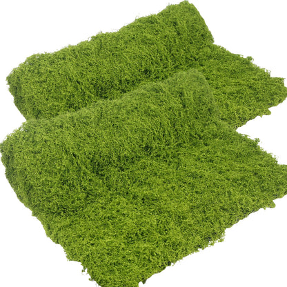 FAICOIA 2 Pcs Fake Moss Rug 39" x 39" Mossy Table Runner Green Artificial Moss Mat for Crafts Decorating Faux Moss Grass for Plants Indoor Planters Fairy Garden DIY Centerpieces Wedding 100 x 100cm