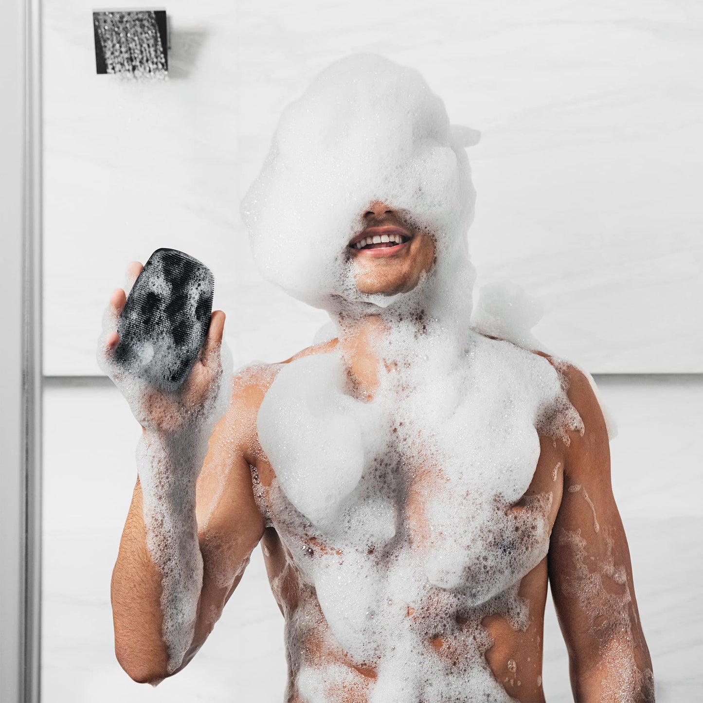 MANSCAPED® The Face Buffer - Men's Silicone Face Scrubber for Nourishing, Deep Cleaning & Exfoliating Your Skin, No-Slip Suction Cup Handle, Gentle Face Massage, 1-Pack