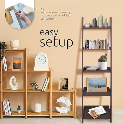 kieragrace Providence Hadfield Leaning Shelf - Matte Paint Black, 18" by 66"