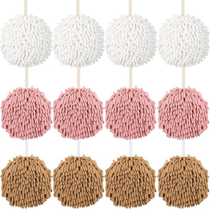 Macarrie 12 Packs Fluffy Towel Chenille Hand Towel Absorbent Fast Drying Hand