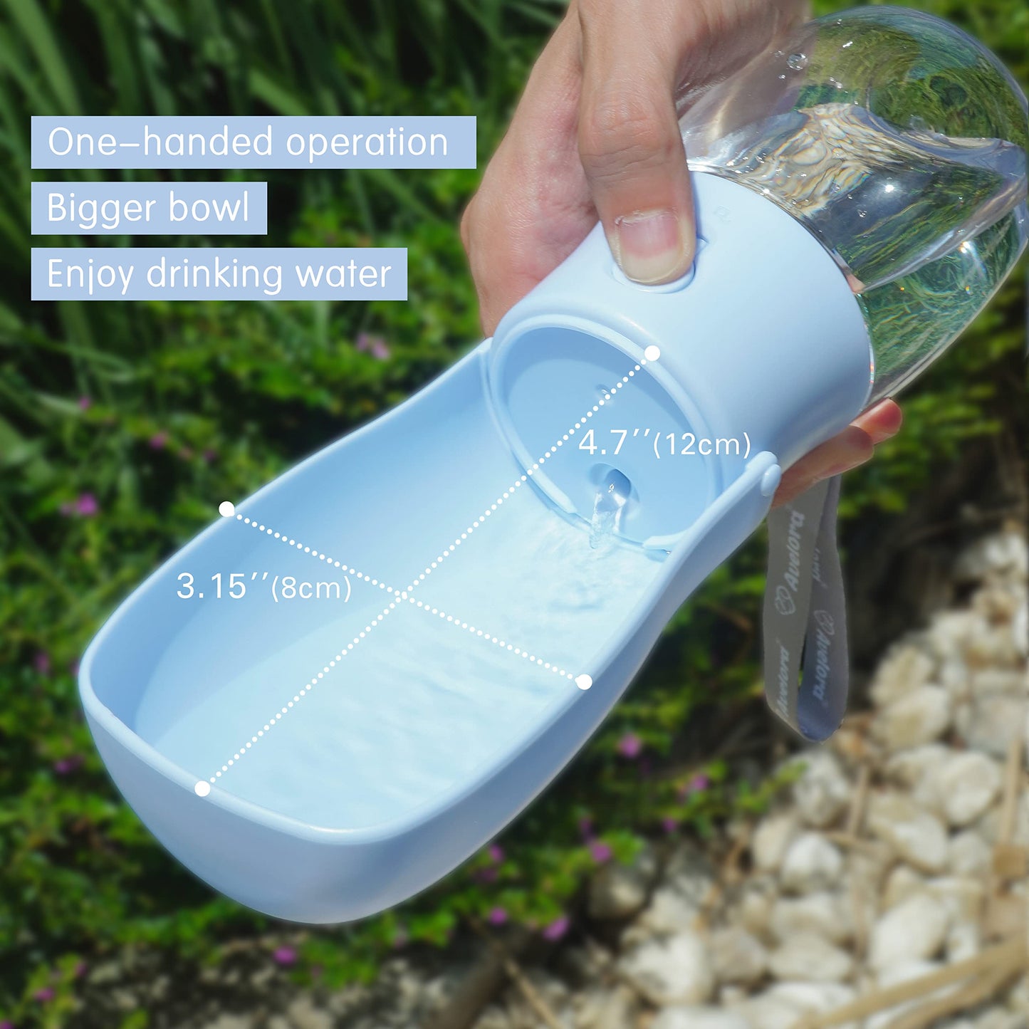 AVELORA Foldable Dog Water Bottle,Portable Water Dispenser,Outdoor Pet Water Bottle for Dog,Cat,Puppy,Walking,Hiking,Travel.Dishwasher Safe,Puppy Accessories,10oz