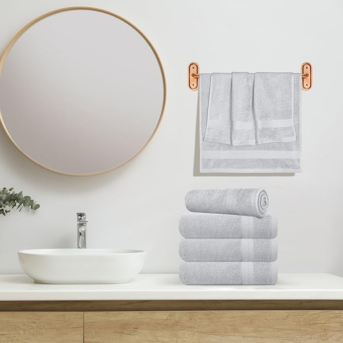 GLAMBURG Ultra Soft 6-Piece Hand Towel Set 16x28-100% Ringspun Cotton
