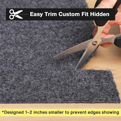 NENSIUM Rug Pad 3' Round Non Slip for Hardwood Floors, 1/8” Extra Thick Waterproof Felt Carpet Pad, Low Profile Underlay for Area Rugs, Safe for LVP & All Floor Finishes, Odorless & Soundproof