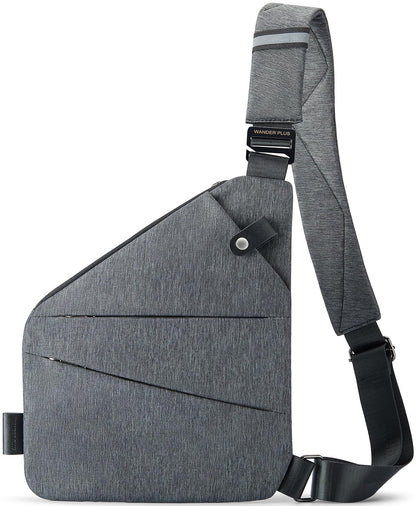 WANDER PLUS® Anti Theft Crossbody Travel Bag for Women Men, Multi-Pocket Crossbody Bag, Slim Sling Bag with Adjustable Strap