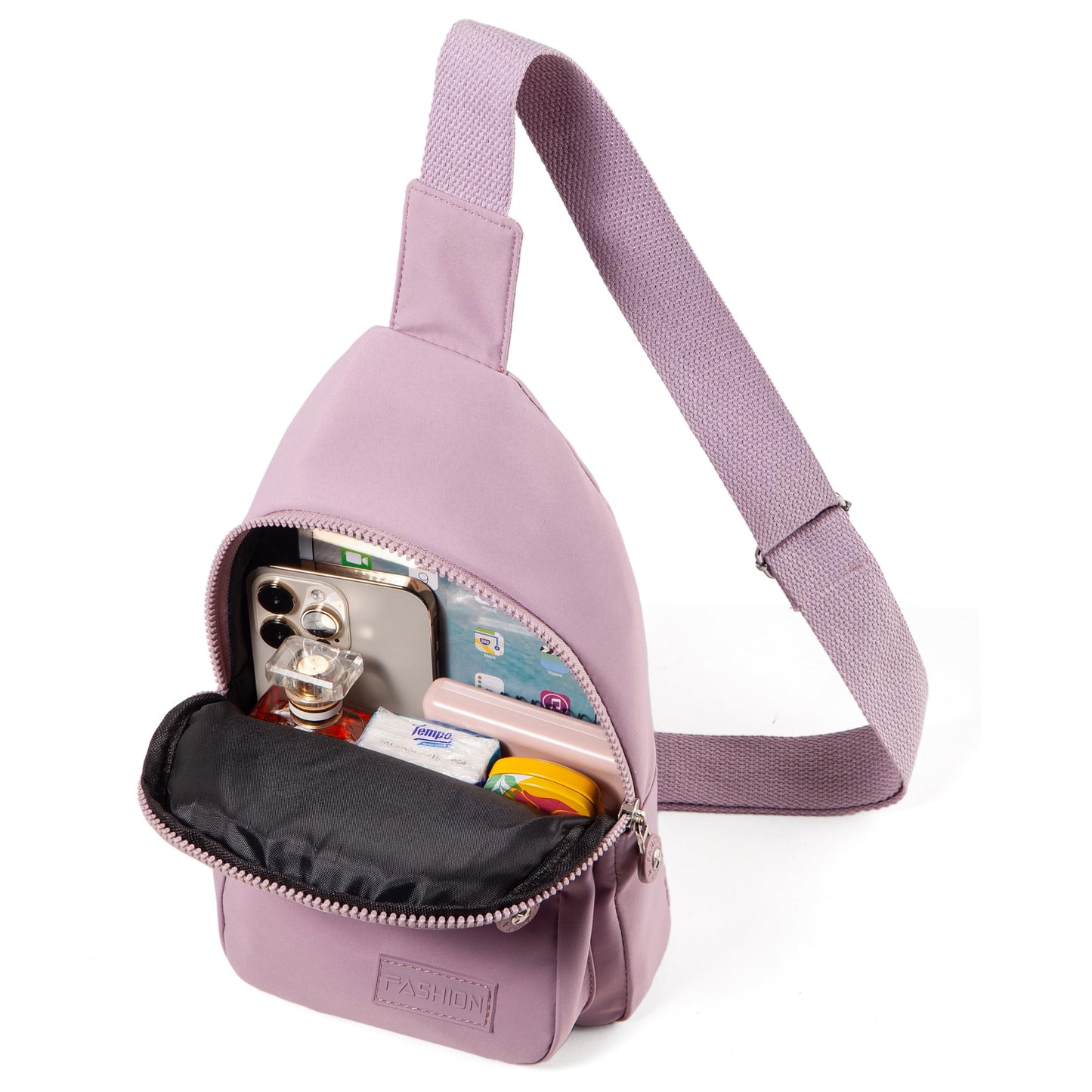 Cross Body Bag Sling Backpack Fanny Pack Small Crossbody Bags for Women Trendy - Black