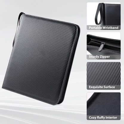 WOT I Trading Card Binder, 900 Pockets Sleeves with Zipper, Double Sided Pockets Card Holder Carry Case for Baseball Card, Football Card