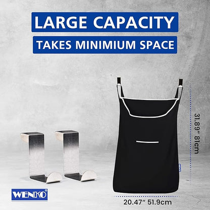 WENKO Laundry Hamper Bag Hanging, Over The Door Basket