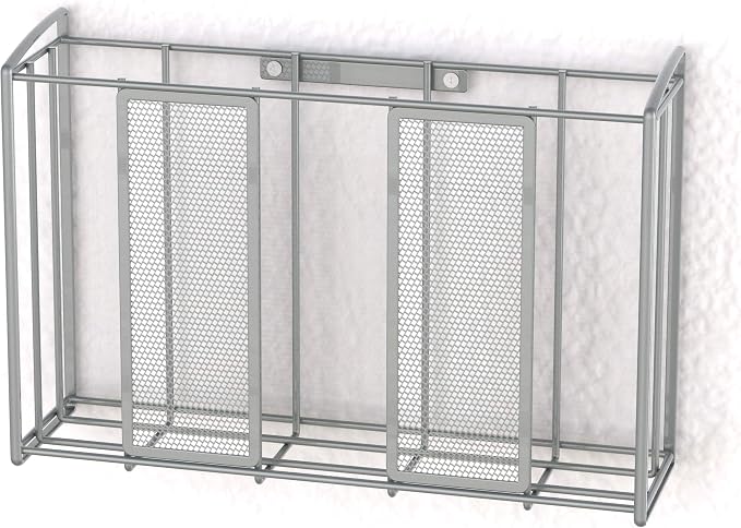 Simple Houseware Over Cabinet Door Organizer, 12.5"Wx3.75"Dx18"H, Mesh Silver