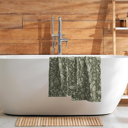 Sage Green Spring Floral Hand Towels