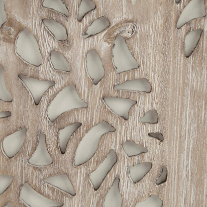 Madison Park Laurel Wall Art - Laser Cut Carved Botanical Tree Branches, Genuine Fir Wooden Framed, Rustic Finish - Modern Farmhouse Décor for Living Room, Ready to Hang Panel, 12 x 36", Grey