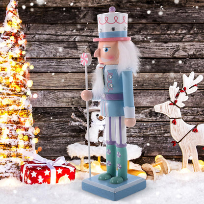 1Pcs Holiday Wooden Nutcracker Christmas Decorations Nutcracker Figures Festive Collectible Nutcracker Ornament for Festival Party