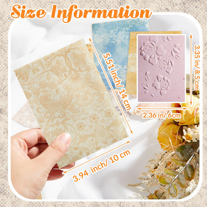 Humyoun 150 Sheets Textured Scrapbook Paper with 6 Styles, 2 Size Decoupage Scrapbooking Supplies Rice Paper for Craft Junk Journal Supplies, Card Making, Collage Kit