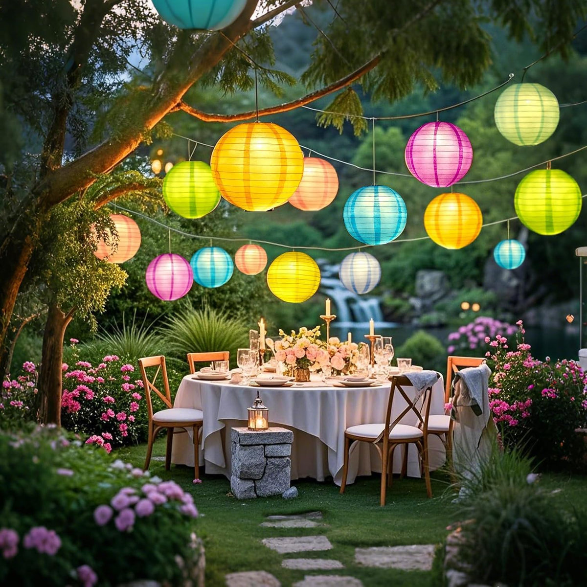 24x Battery Operated LED Party Lights Seasonal Lighting for Balloons Paper Lanterns, Waterproof - Warm White