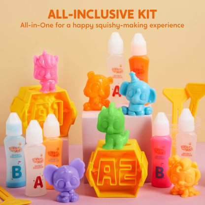 JOVA Klever Kits Squishy Toys, DIY Squishy Animal Making Kit, Mystery Box with 4 Surprise Characters Inside, Arts and Crafts, Kids Craft for Kids Ages 6+