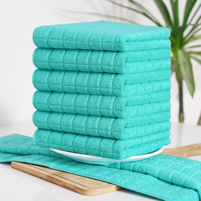 Homaxy Premium Cotton Kitchen Towels 16"x 28", Large Natural Ring Spun 390 GSM