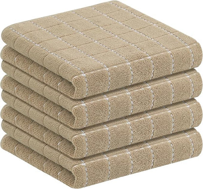 Homaxy 100% Cotton Terry Kitchen Towels, Checkered Designed, Soft and Super