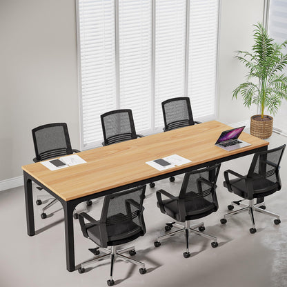 Tribesigns 6.5 FT Conference Room Table, 78.74" W x 27.56" D Large Office Conference Table, Modern Seminar Meeting Table Desk for Boardroom, Meeting Room (1, Natural)