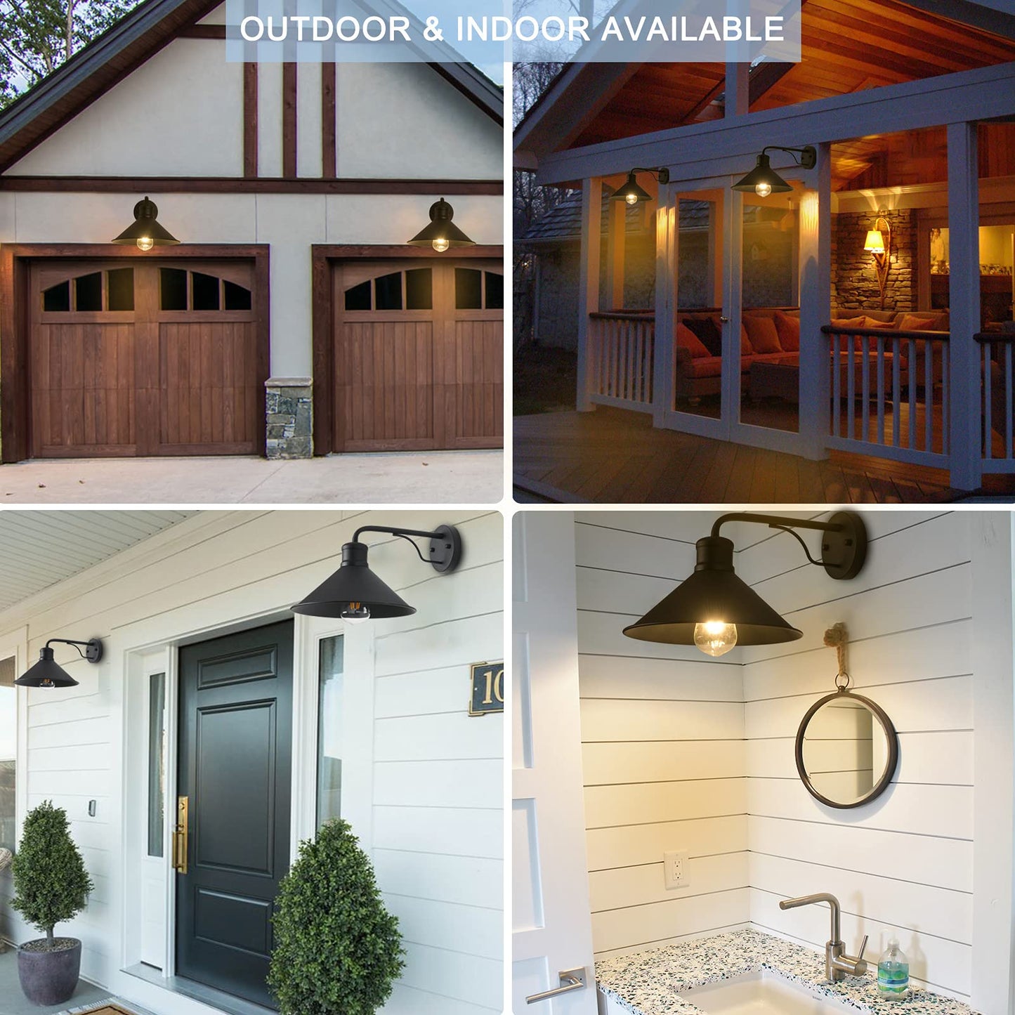 VICTOGATE 1 Pack Outdoor Wall Lights Wall Mount for House, Front Porch Wall Light Fixtures Wall Mount, Farmhouse Wall Sconce, Classic Barn Lights Outdoor & Indoor-E26 Socket