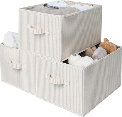 StorageWorks Foldable Shelf Organizer Bins, Closet Storage Baskets
