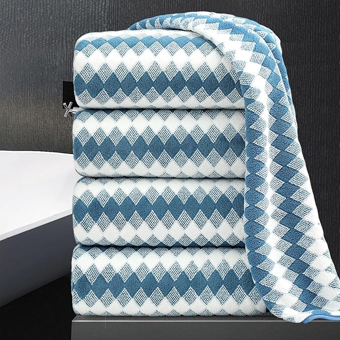 4 Piece Bath Towel Set Oversized Bath Sheet 35"x70" Bathroom Towel Extra Large