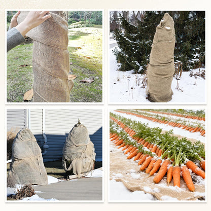 Himake 40" x 40 feet Burlap Fabric Roll, Burlap Tree Wrap, Natural Jute Garden Fabric for Outdoor Plant Cover, Weed Barrier Cloth, Landscaping, DIY Crafts, Gardening & Rustic Christmas Party Decor