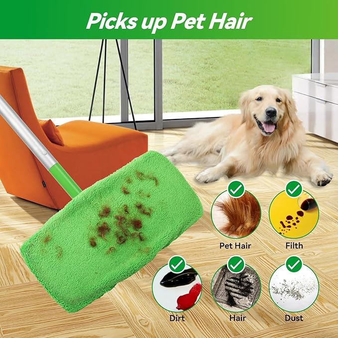 Reusable Microfiber Mop Pads Washable Wet & Dry Sweeping Cloths Mop Head
