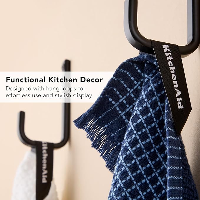 KitchenAid Gourmet Series Gridlines Kitchen Towels 3-Pack Set, 100% Cotton