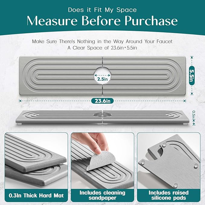 Kitchen Faucet Absorbent Mat