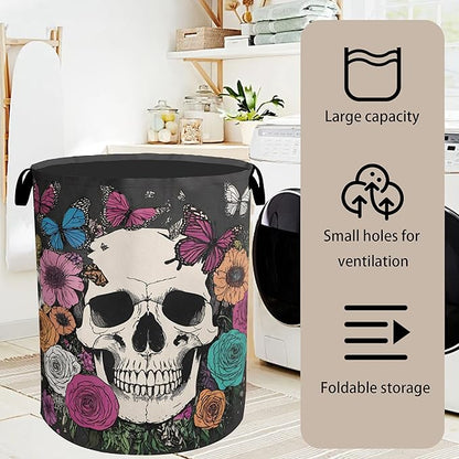 Skull Gothic Laundry Hamper