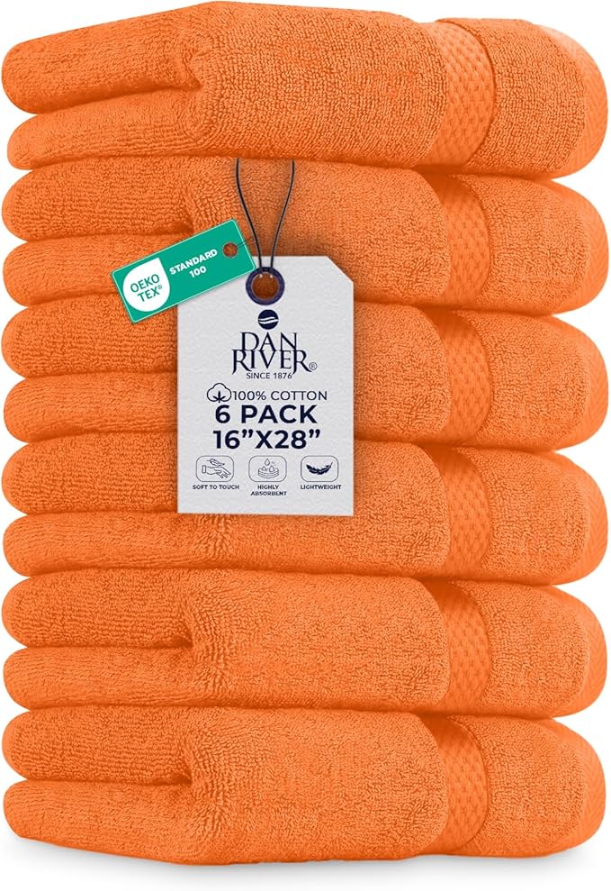 DAN RIVER 6-Pack Premium Hand Towels