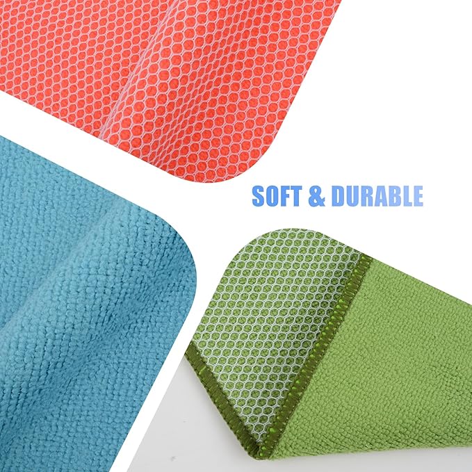 KinHwa Kitchen Washcloths for Dishes Absorbent Microfiber Dish Cloths Quick Dry