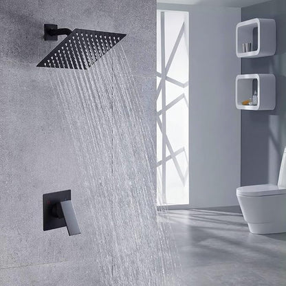 Voolan Rain Shower head, High Pressure Shower Head Made of 304 Stainless Steel, Relaxed Shower Experience Even at Low Water Flow and Pressure (6" Black)