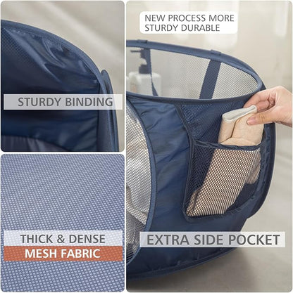 Sturdy Mesh Laundry Hamper Basket Bag, Pop up Basket