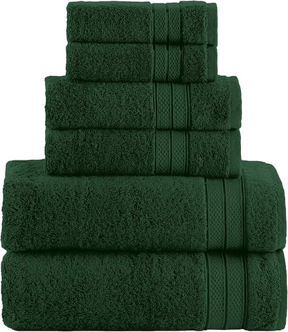 Elegant Comfort Luxury 6-Piece Towel Set, Premium Soft 100% Turkish Cotton