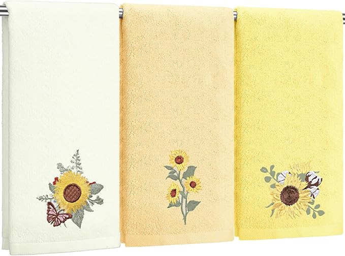 Sunflower Hand Towels Farmhouse Yellow Sunflower Bathroom Decor 14x29 Inch