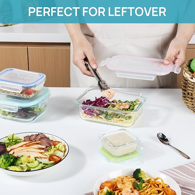 Vtopmart 8 Pack Glass Food Storage Containers