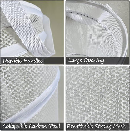 BATTOO Large Collapsible Laundry Basket Foldable Mesh Pop Up Hamper