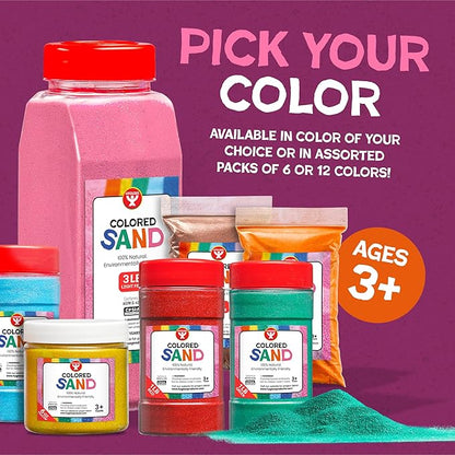 Hygloss Colored Sand for Crafts - 15 lb Bottle, Yellow - Vibrant Colorful Fine Sensory Play Sand Art Kits for Kids - Classroom Activities for Children 3 4 5 6 7 8 9 10 11 12 - Safe for Ages 3+