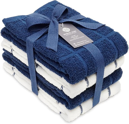 100% Cotton Terry Dish Towels, 4 pack16 x26 Inches, Super Soft and Absorbent