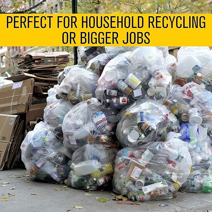 Aluf Plastics 45 Gallon 0.9 MIL Clear Garbage Bags