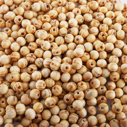 Foraineam 1000pcs Natural Wooden Beads, 8mm Round Polished Loose Beads for DIY Handmade Craft Macrame Bracelet Necklace Jewelry Making