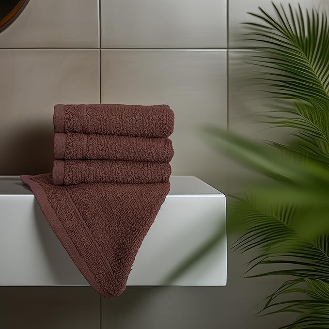Tens Towels Pack of 12 Washcloths, 12 x 12 Inches, Lighter Weight, Quick to Dry