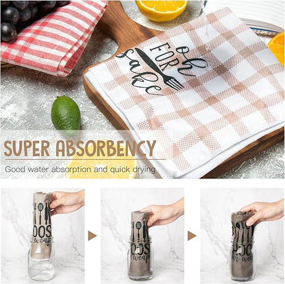 R HORSE 5Pcs Funny Kitchen Dish Towel Set Absorbent Quick Dry Cloth Dish Tea