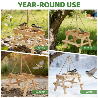 Squirrel Picnic Table Feeder, DIY Wood Building Kits with Paint Set,for Wild Birds, Chickens, Ducks, Squirrels & Other Poultry, Build Your Own Bird Feeder