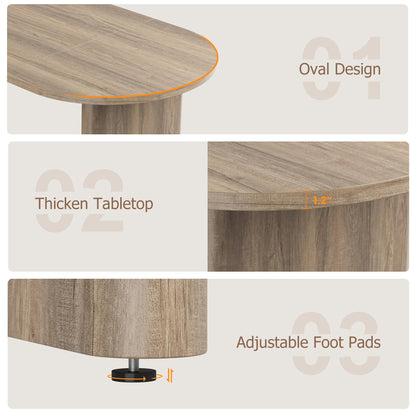 Garvee Oval Executive Desk, Large Computer Office Desk Workstation, Farmhouse Wooden Laptop Desk Study Writing Table Business Furniture for Home Office