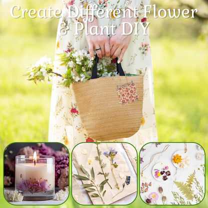 Leriton Micro Flower Press Kit 2.56 x 2.56 Inch Mini Wood Flower Press Kit Pocket Plant Leaf Preservation with 20 Specimen Papers for DIY Arts Crafts Pressing Plants