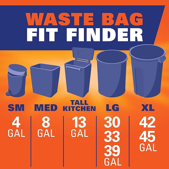 Hefty Ultra Strong Trash Bags 13 Gallon | Tall Kitchen | Drawstring Closure |